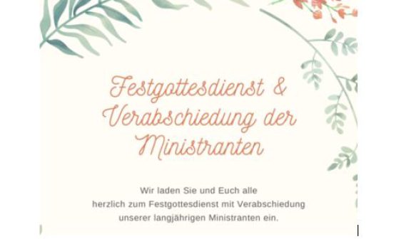 Festgottesdienst mit Verabschiedung von Ministranten