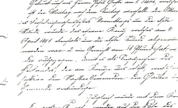 Originaltext in alter Kirchturmkuppel