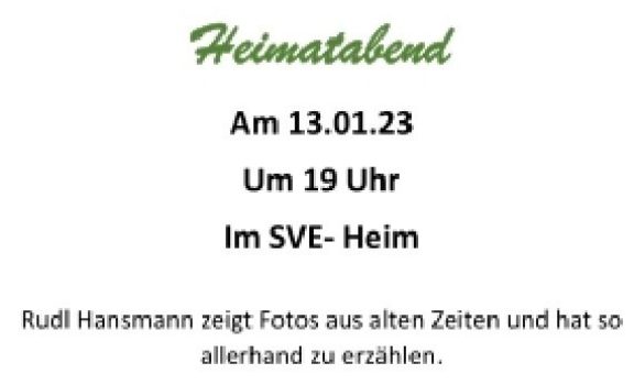 Heimatabend mit Rudl Hansmann