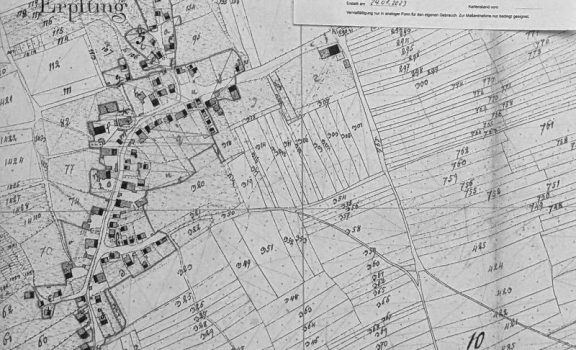 Historische Karte von Erpfting aus dem Jahr 1812
