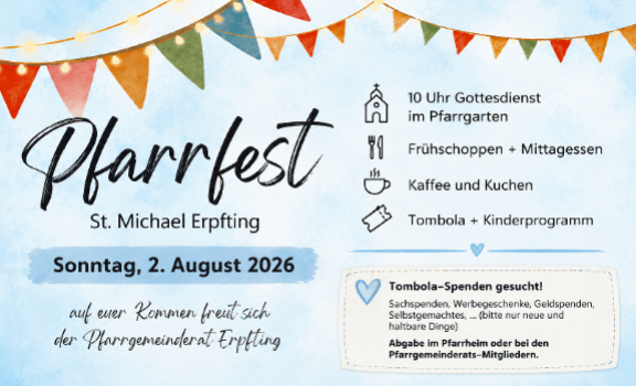 Pfarrfest am 2.8.2026